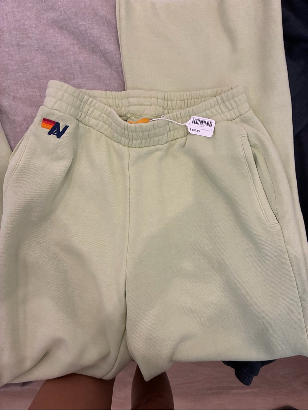 Woman’s Light Green Fleece Jogger Pants - Brand Unspecified